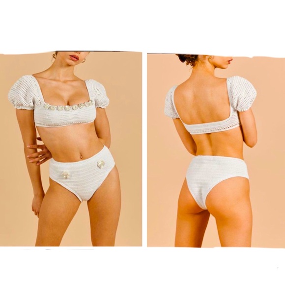 Maiyo Lili Crocheted 2 Piece Swimsuit XL NWOT - Picture 2 of 13